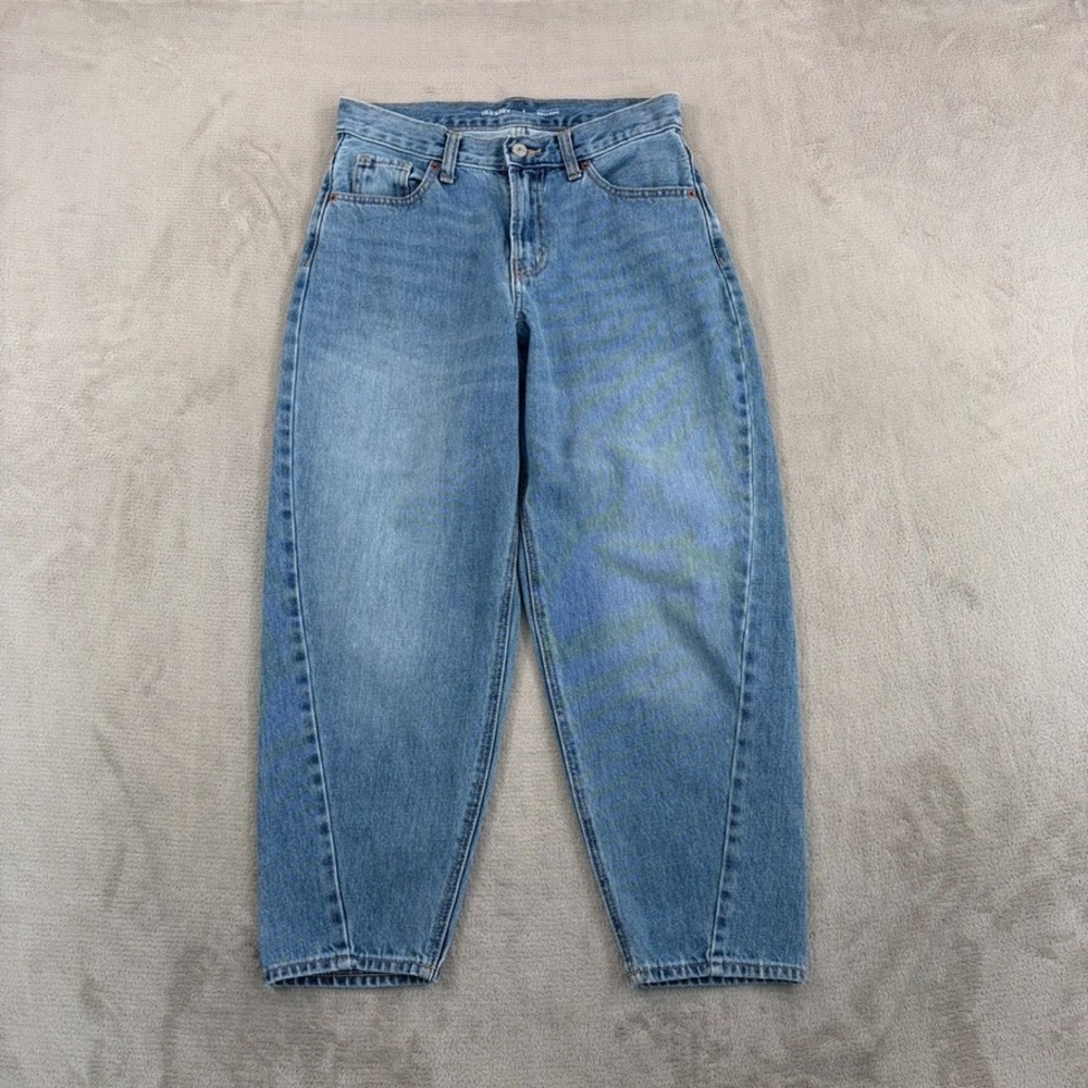 Old Navy Extra High-Rise Balloon Ankle Jeans in Blue Wash Women 4P Petite